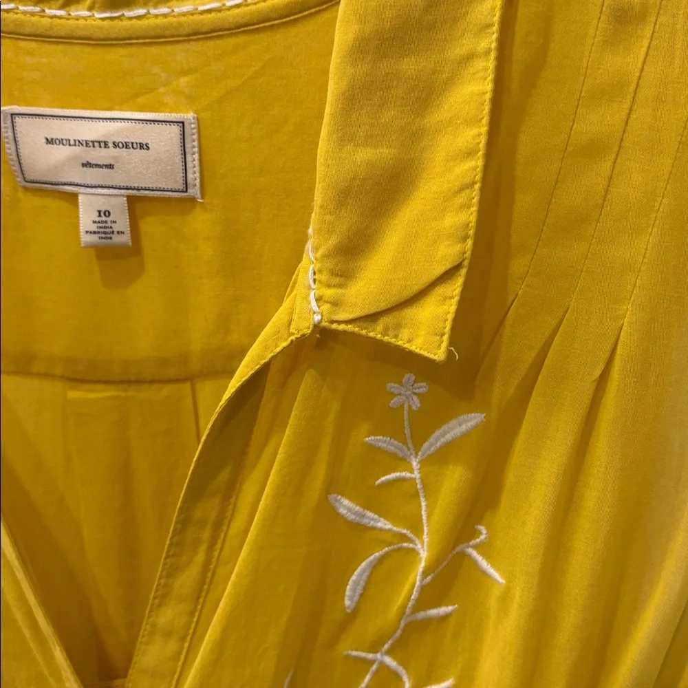Moulinette Soeurs Vibrant Yellow Dress with matching slip - Picture 5 of 8